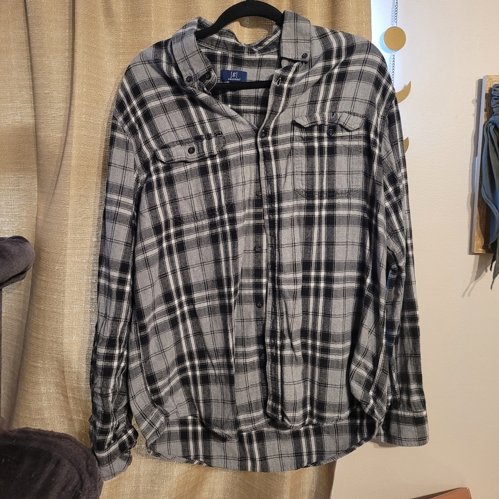 Grey and black flannel